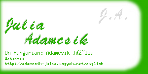 julia adamcsik business card